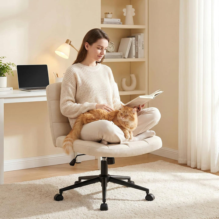 Clevich Bürostuhl Ohne Armlehne, Breiter Schneidersitz Stuhl für Schneidersitz Ergonomischer Höhenve
