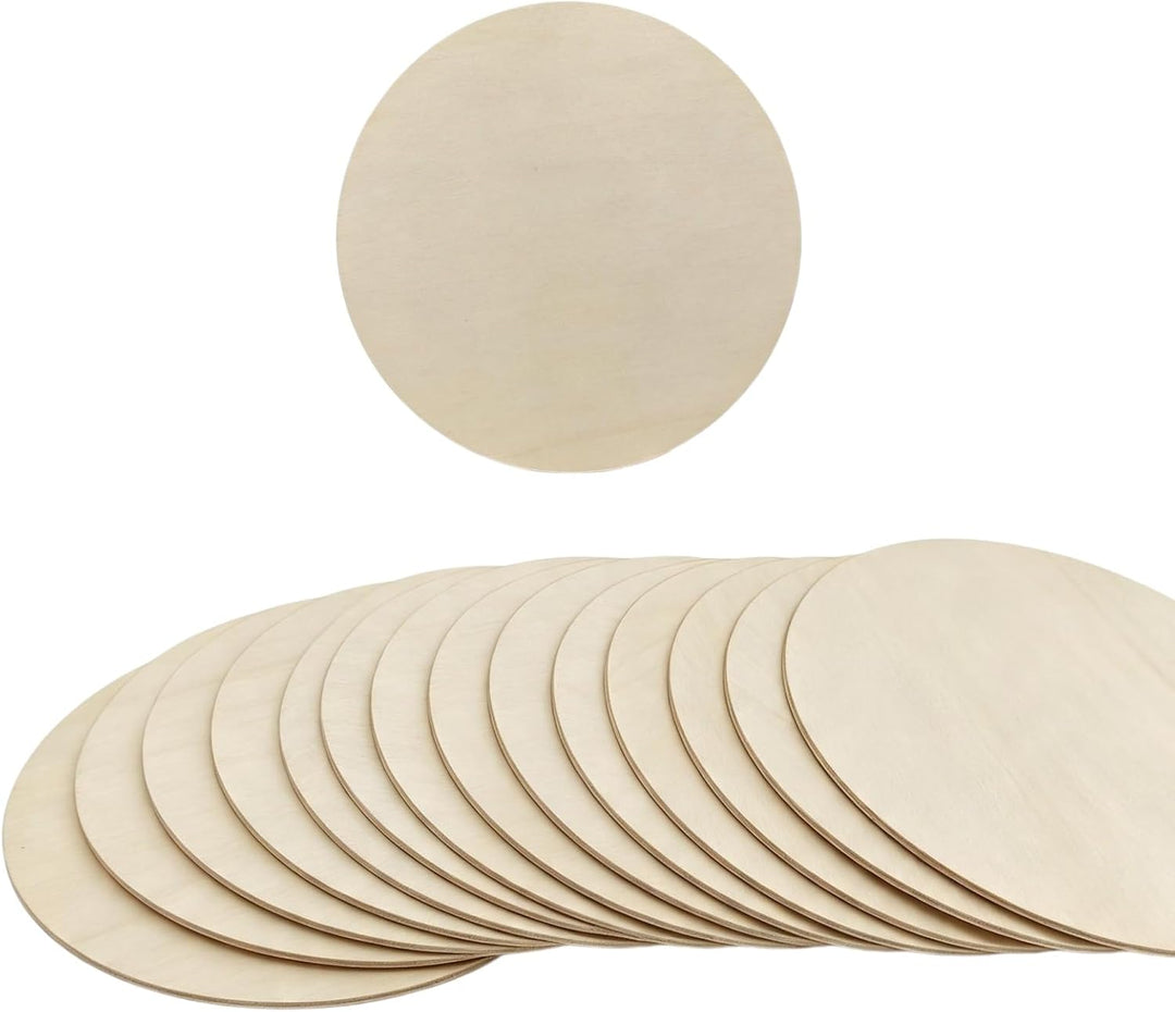 Runde Holzscheiben, 20 cm, unlackiert, zum Basteln, Malen, Heimdekoration, 20 Stück, 20 cm