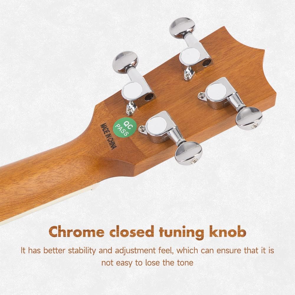 Mulucky Banjolele, 4 Saiten, Banjo-Ukulele, Konzert-Grösse, 58,9 cm, geschlossener Massivholzrücken,
