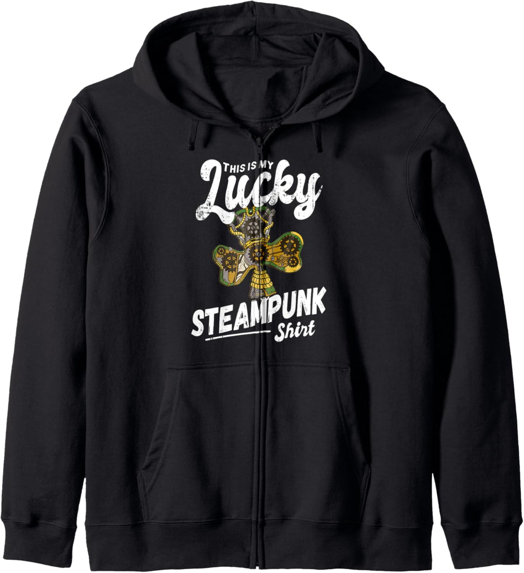 Glückliches Kleeblatt Steampunk Kapuzenjacke