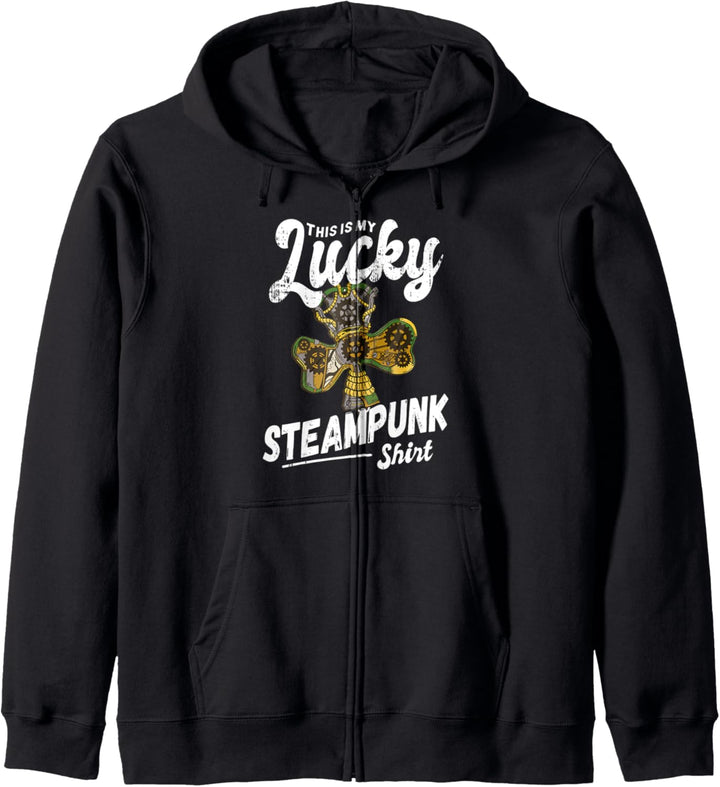 Glückliches Kleeblatt Steampunk Kapuzenjacke