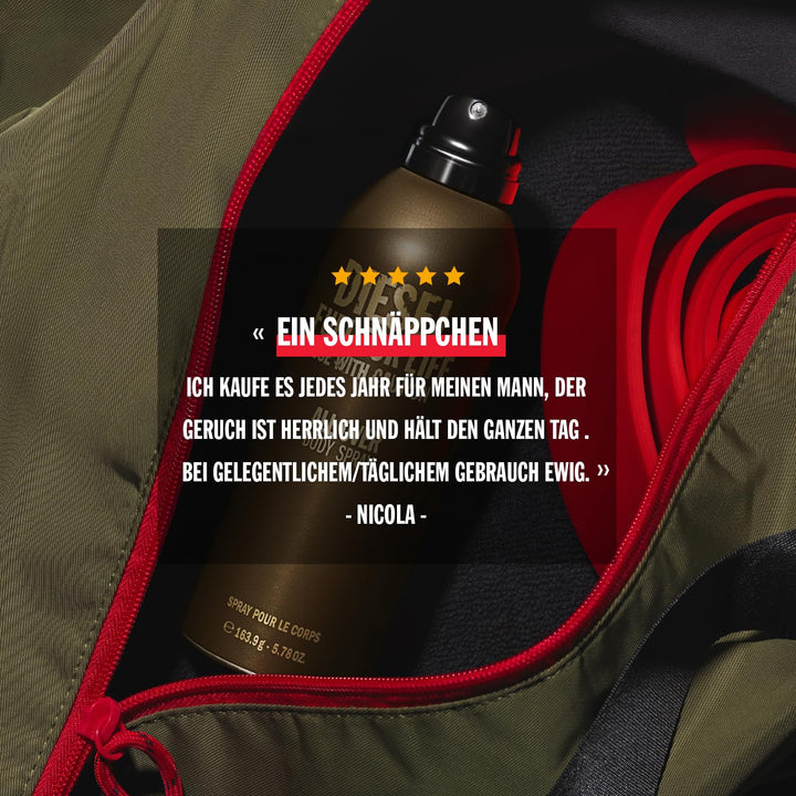 Diesel Fuel For Life, Bodyspray für Männer, Körperspray mit frischem und kraftvollem Duft nach Laven