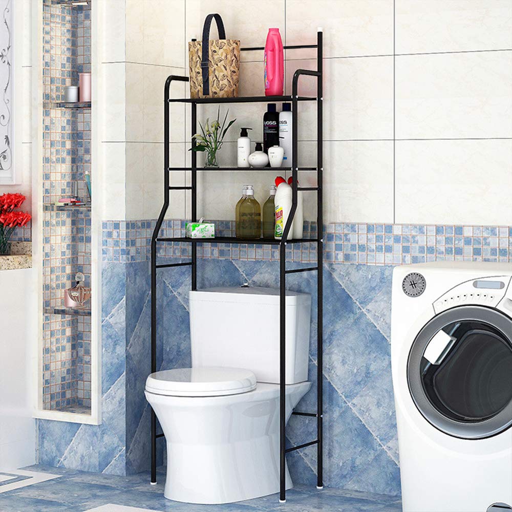 3-Tiers lackierter Stahl Toilettenregal WC-Regal Badezimmer Regal Aufbewahrungsregal für Badezimmer,