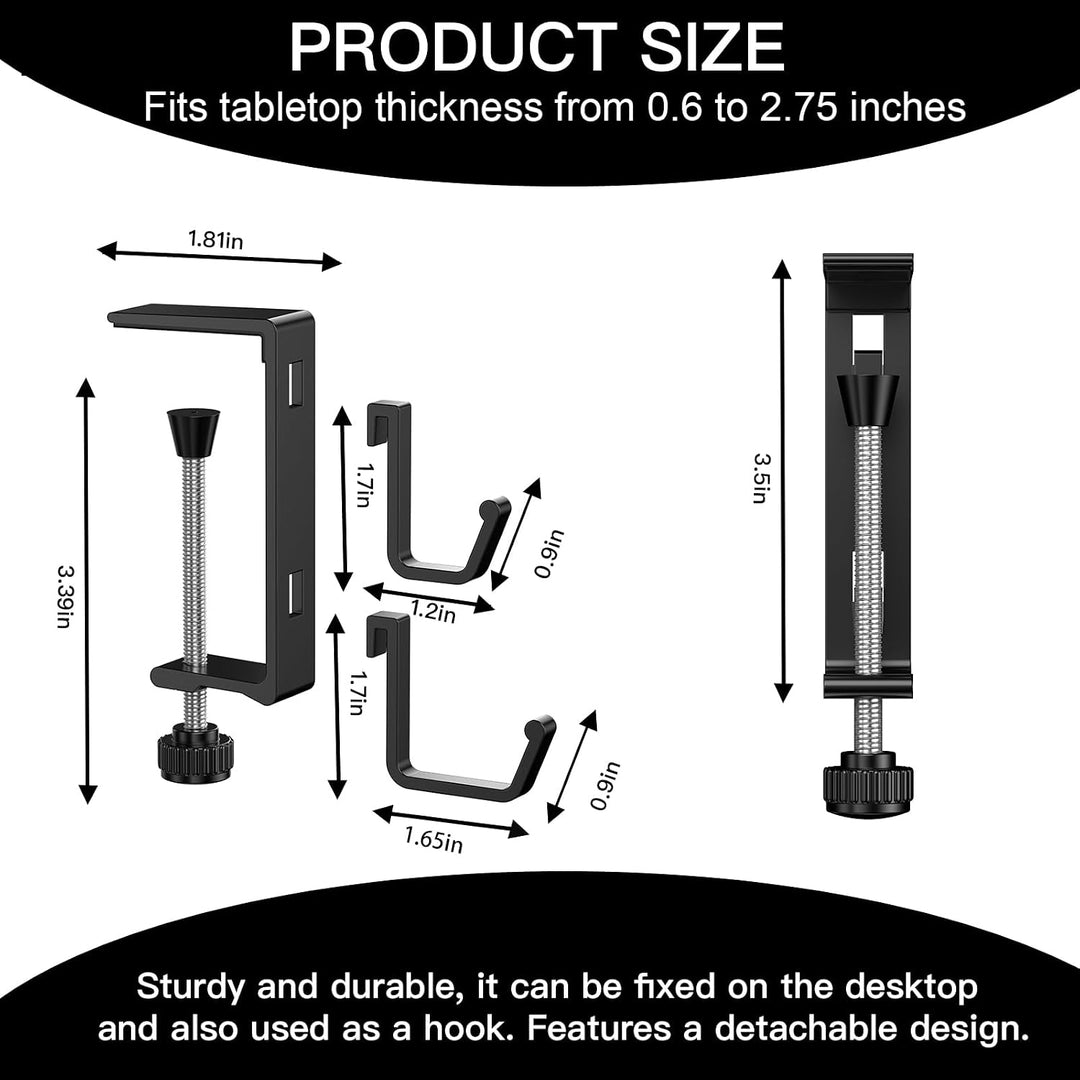 4 Stück Geldbörsenhaken für Tisch, auch Tischdecken-Clips, passend für 1,5–7,9 cm dicke Tische, mult