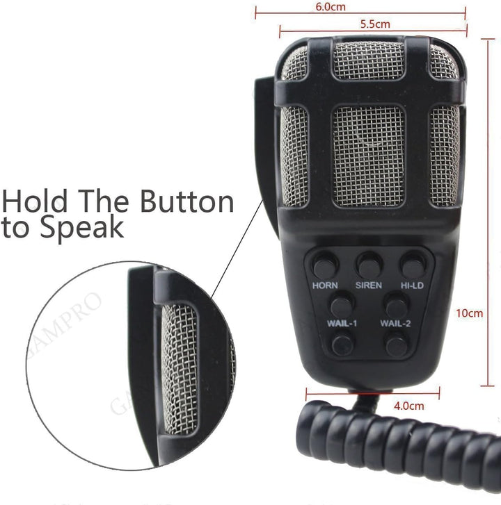 Yida 12V 80W 7 Tone Sound Auto Sirene Fahrzeug Horn mit Mic PA Lautsprechersystem Emergency Sound Am