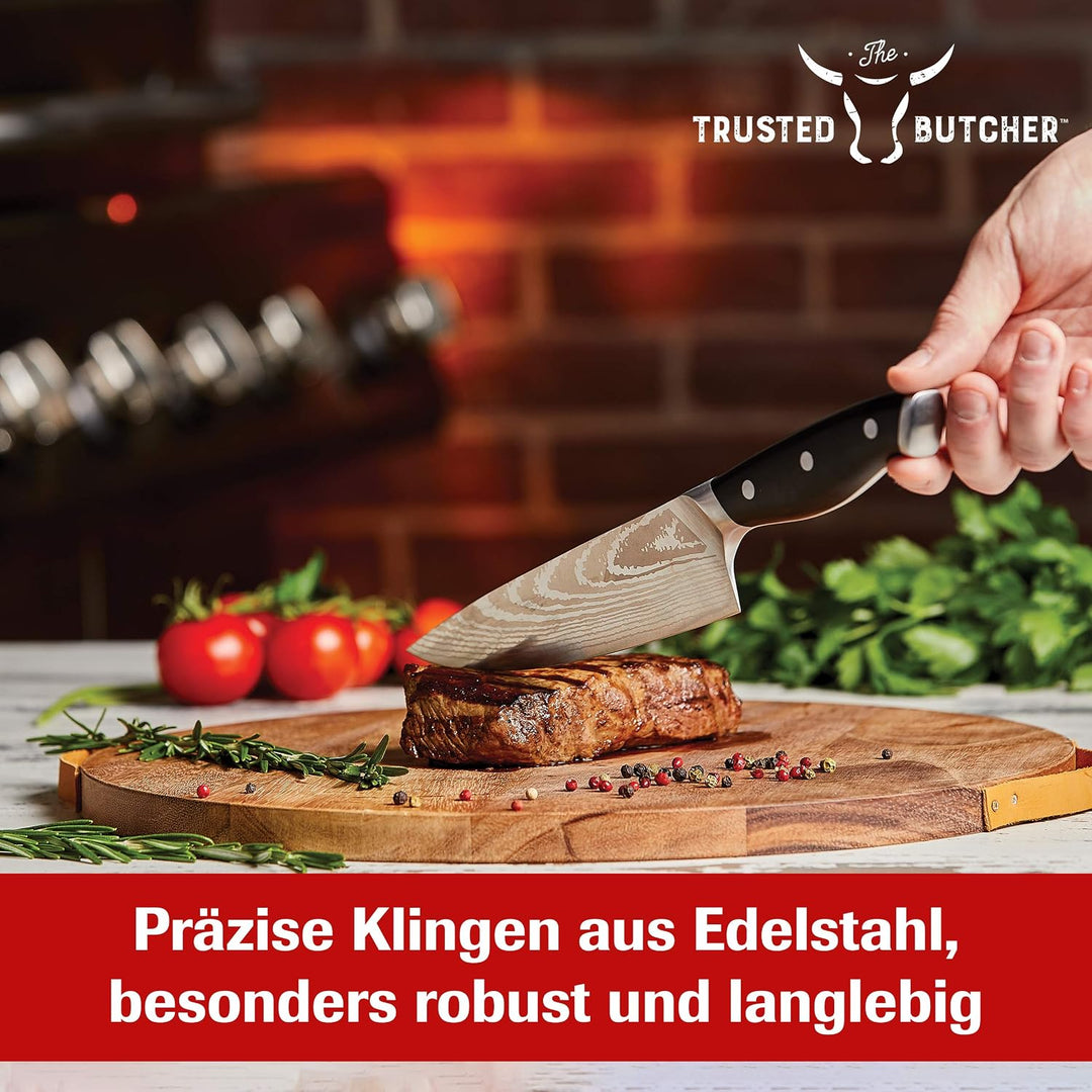 Mediashop Trusted Butcher Chefmesser – hochwertiges Profi Kochmesser - Grill Messer – ultrascharfe K