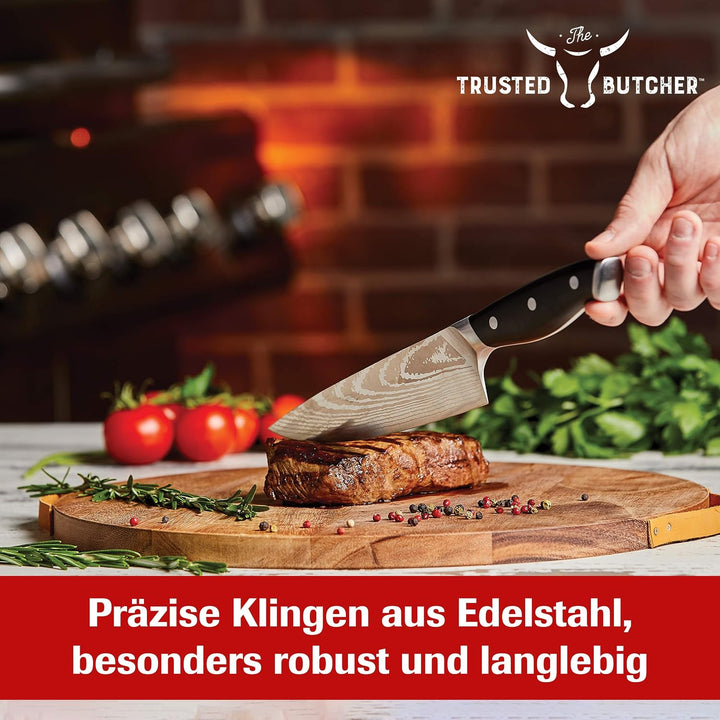 Mediashop Trusted Butcher Chefmesser – hochwertiges Profi Kochmesser - Grill Messer – ultrascharfe K