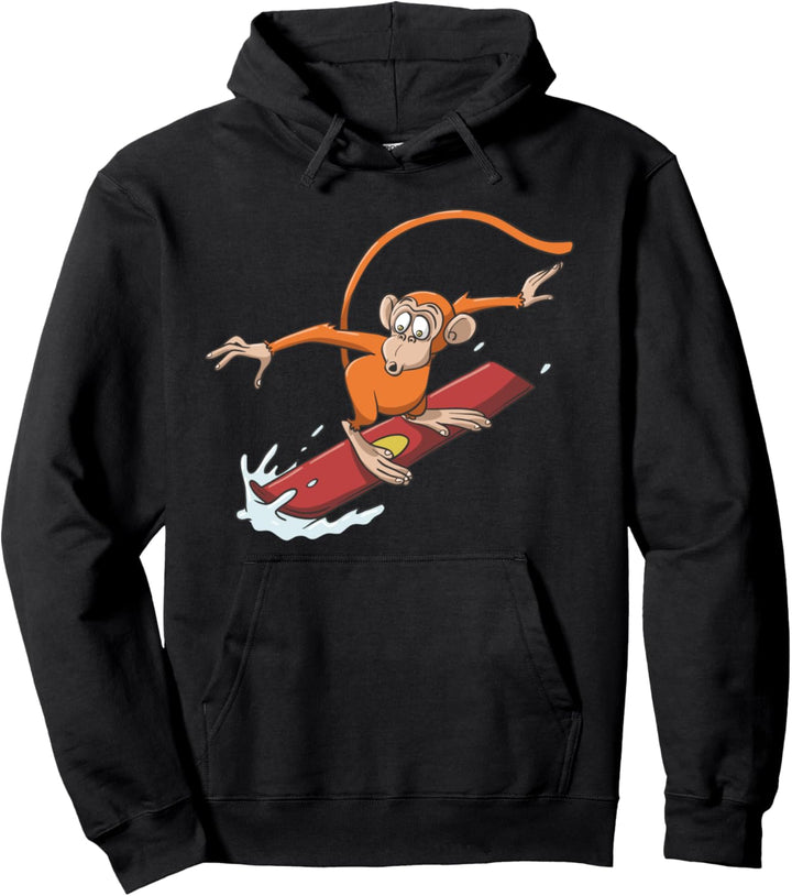 Lustiger Affe auf dem Snowboard Pullover Hoodie