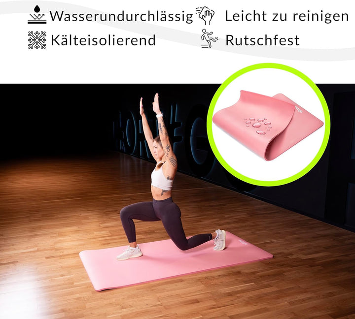 Fizyo Rutschfeste Yogamatte aus NBR-Schaum 190×100×1,5 cm – Extra Grosse Fitness- und Gymnastikmatte