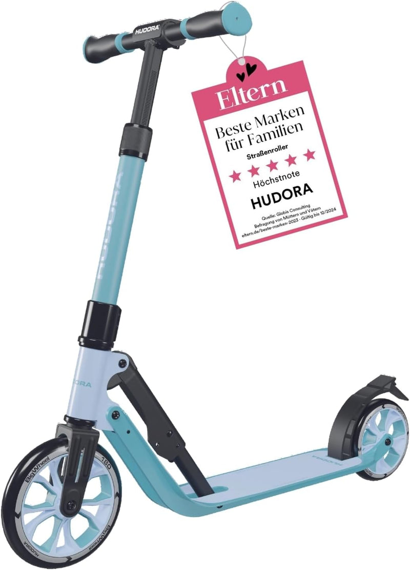 HUDORA BigWheel® 180 Advanced Junior - Hochwertiger & sicherer Kinder Roller ab 3 Jahre - Zusammenkl