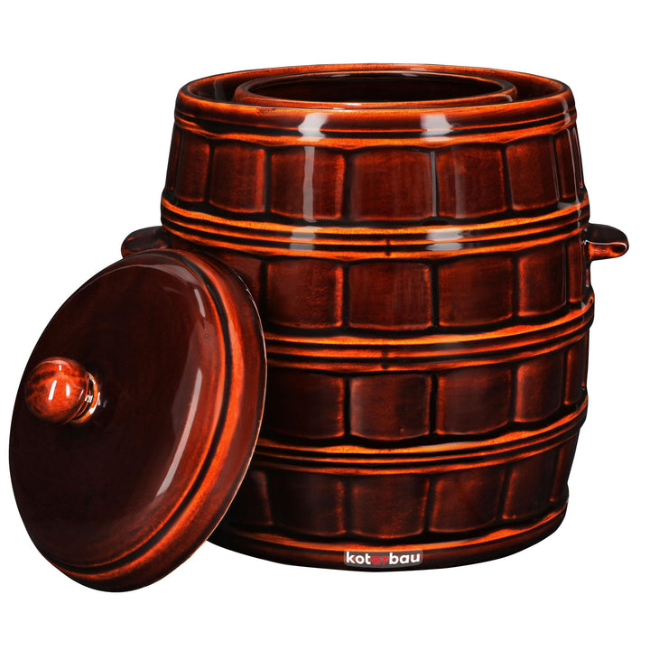 KOTARBAU® Gärtopf Steinguttopf 12 L Sauerkrauttopf Gurkentopf mit Deckel Einmachtopf Keramiktopf Ste