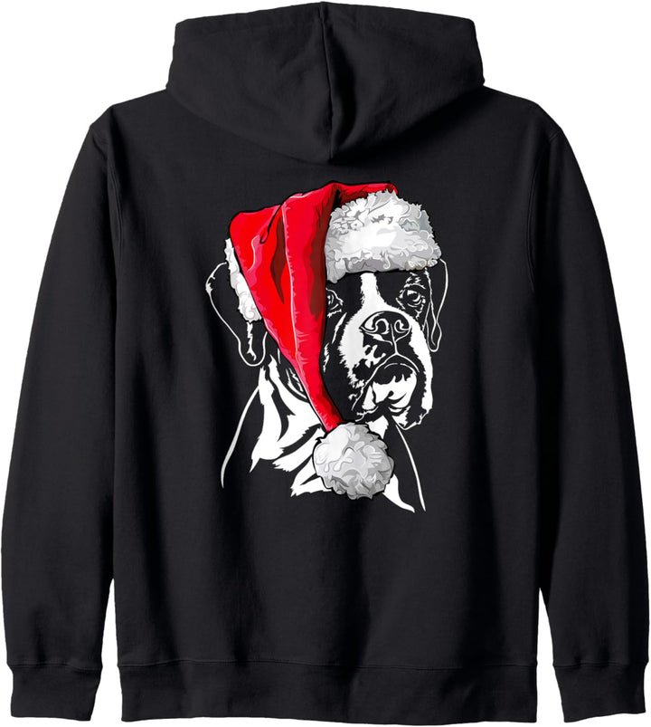 Lustiger Boxer Weihnachtsmann Hund Weihnachten Hunde Kapuzenjacke