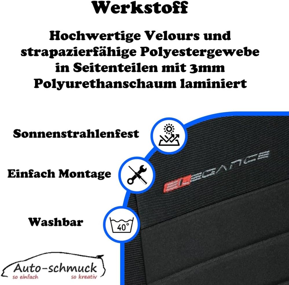 T5 Sitzbezüge nach Mass Autoplanen perfekte Passform Schonbezüge Sitzschoner Velour + Strickpolster