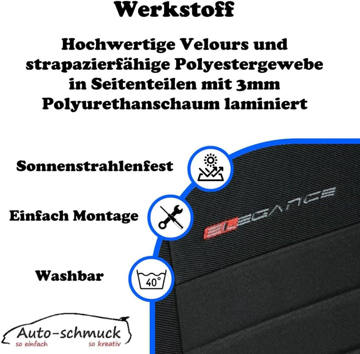 T5 Sitzbezüge nach Mass Autoplanen perfekte Passform Schonbezüge Sitzschoner Velour + Strickpolster