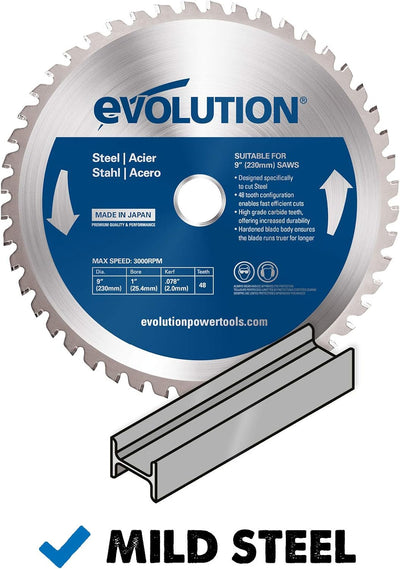 Evolution Evoblade 230 AL Kreissägeblatt für Stahl, 230 mm, Wolframcarbid (TCT)