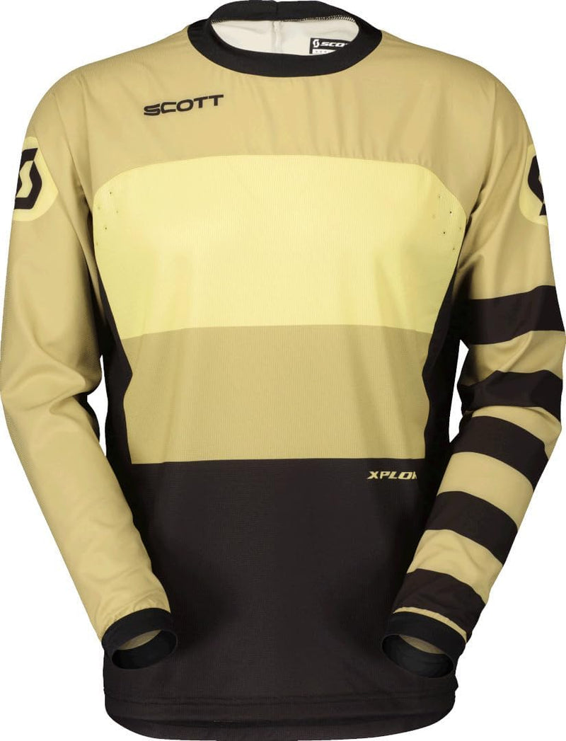 Scott X-Plore Swap MX Motocross Jersey/DH Fahrrad Trikot lang beige/schwarz 2023: Grösse: XL (52/54)