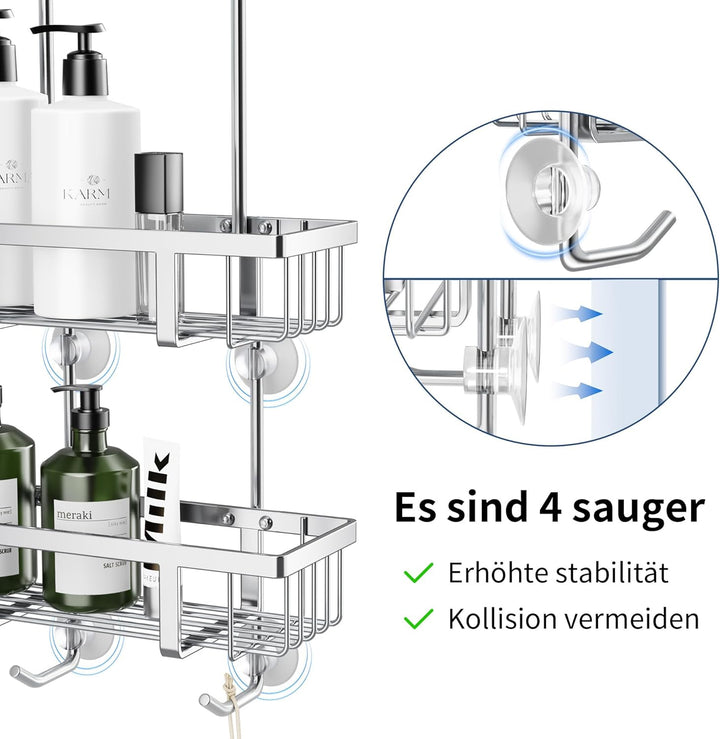 pickpiff Duschablage Zum Hängen Duschregal Shampoo Halterung Für Dusche Glastür Duschkorb Ohne Bohre