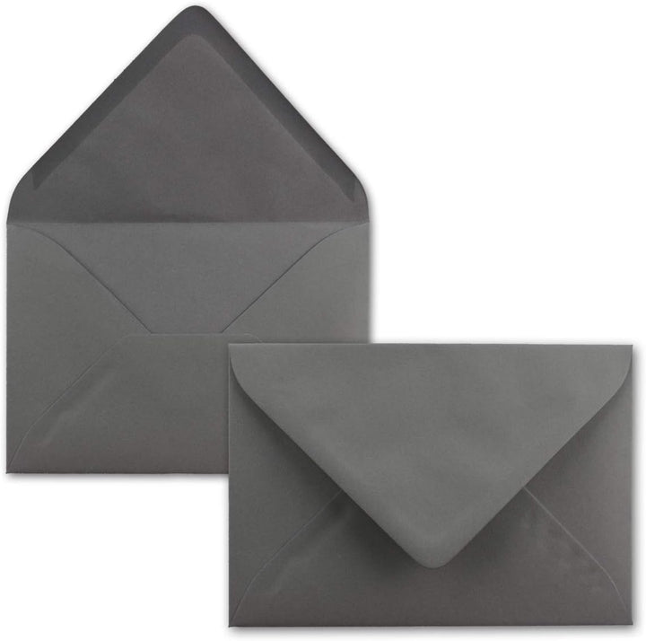 Briefumschläge in Anthrazit-Grau/Dunkelgrau - 50 Stück - DIN C5 Kuverts 22,0 x 15,4 cm - Nassklebung