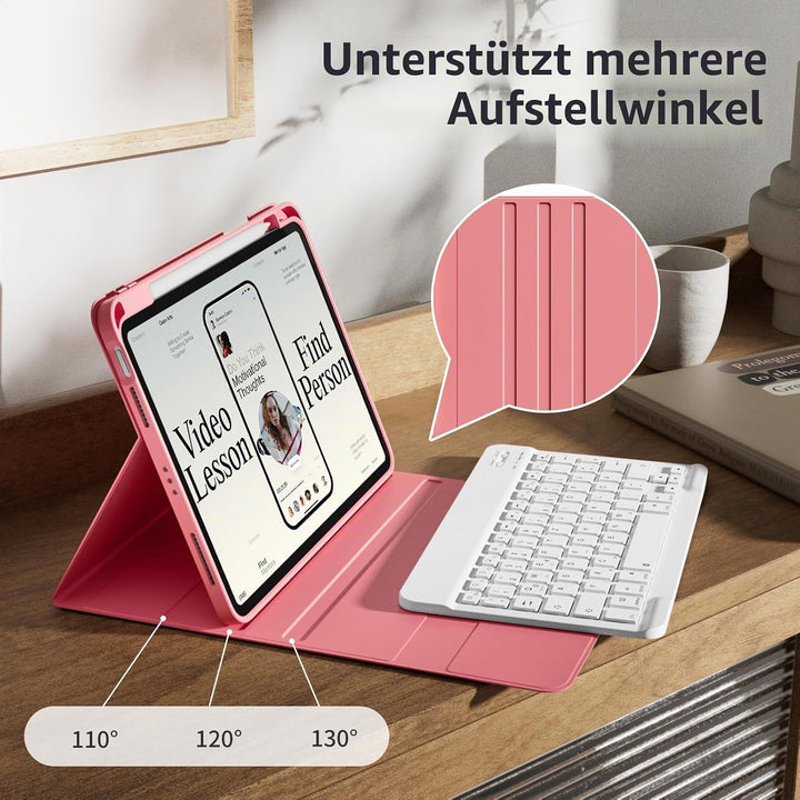 Hülle mit Tastatur für iPad Air 11 Zoll (2025 M3/2024 M2), iPad Air 5./4. Gen(2022/2020) 10.9 Zoll,