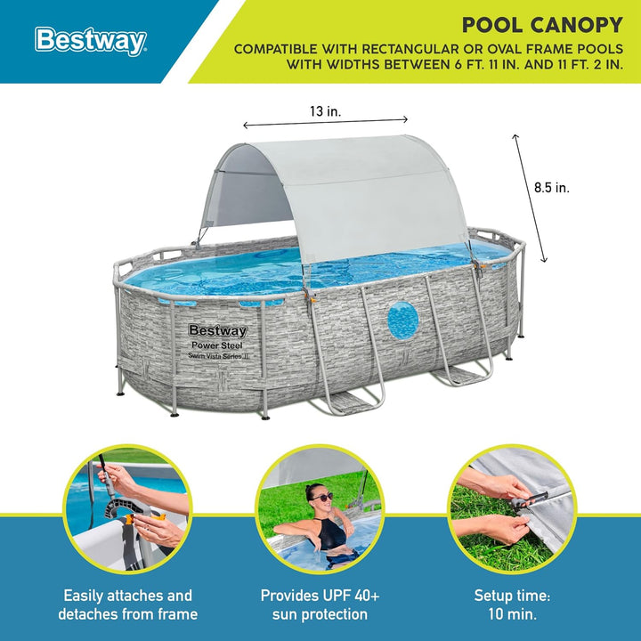Bestway Flowclear Pool-Baldachin | kompatibel mit den meisten ovalen oder rechteckigen oberirdischen