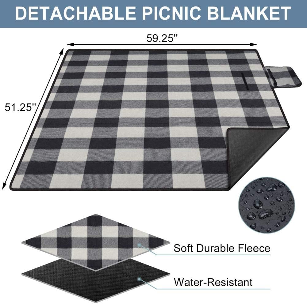 HappyPicnic Insulated Picknickrucksack für 4 Personen mit komplettem Geschirrset, geräumigem Kühlfac