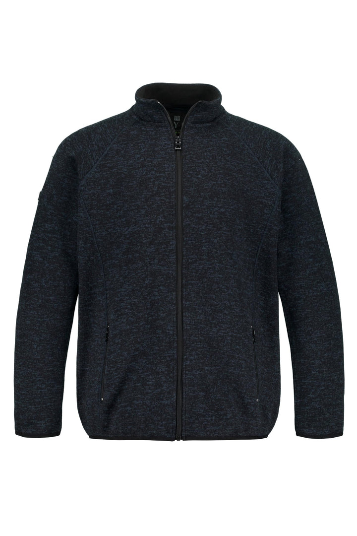 JP 1880 Herren grosse Grössen Übergrössen Menswear L-8XL Jay-PI Strickfleece-Jacke dunkel Marine XLT