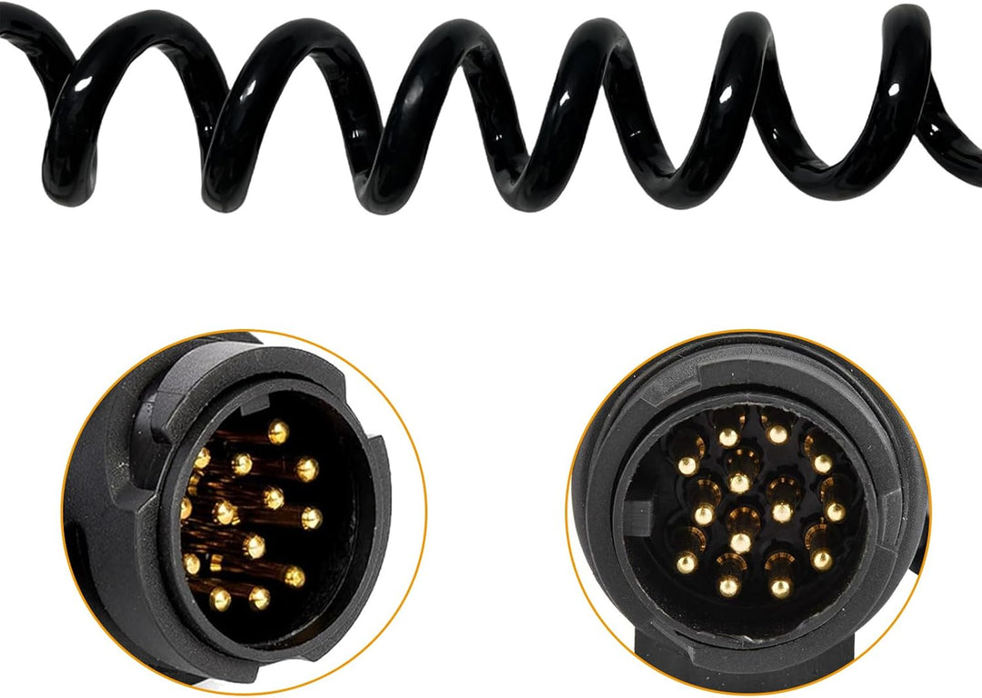 Sepzlly Spiralkabel Verlängerungskabel, 13-polig auf 13 Polig Adapter Stecker Männlich Stecker Verbi