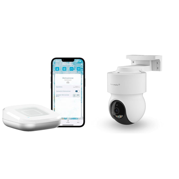Homematic IP Access Point 2 + Aussenkamera, Smart Home, Überwachungskamera für den Aussenbereich mit