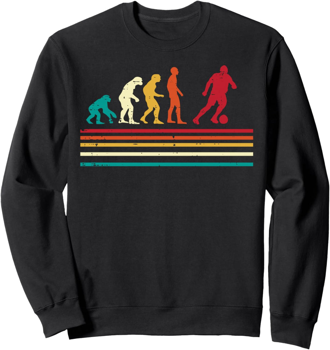 Soccer Evolution Retro Fussball Spieler Trainer Herren Damen Kinder Sweatshirt
