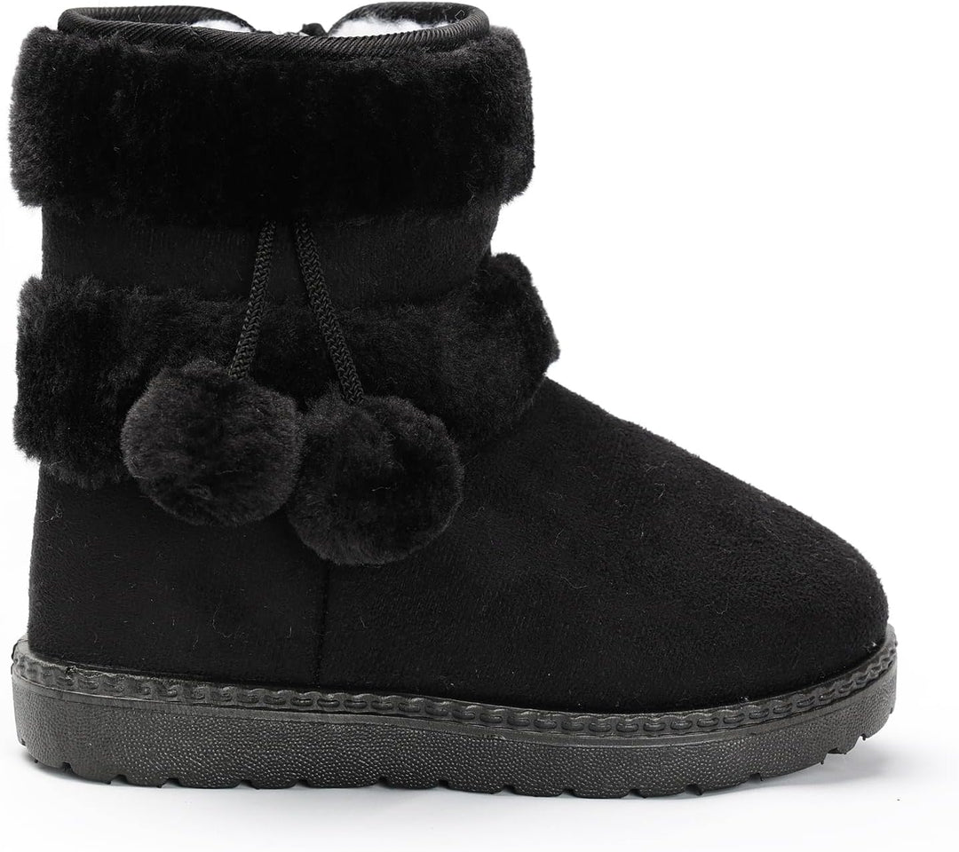 Yeeteepot Mädchen Warm Gefütterte Schneestiefel Baby Kinder Plüsch Winterstiefel Flach rutschfeste S