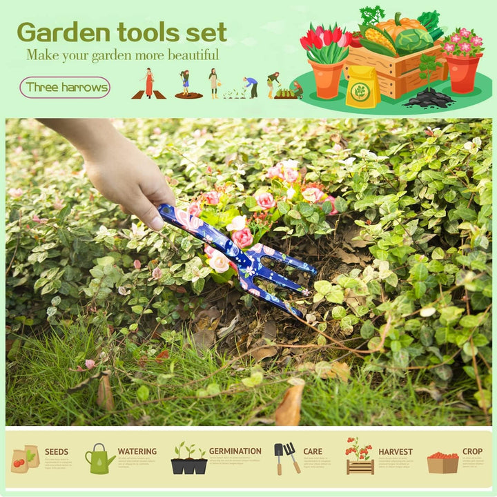 DEWINNER Gartenwerkzeug-Set, 3-teilig, Lady Hand Pflanzen Gartenarbeit Geschenk, Ergonomischer Griff