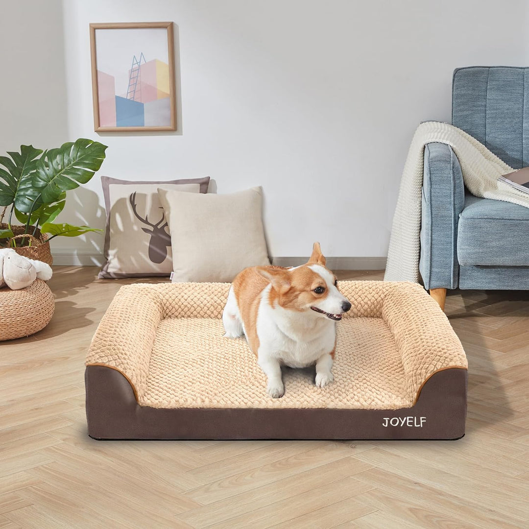 JOYELF Orthopädisches Hundebett für grosse Hunde, U-förmiges Schaumstoffsofa mit abnehmbarem, waschb