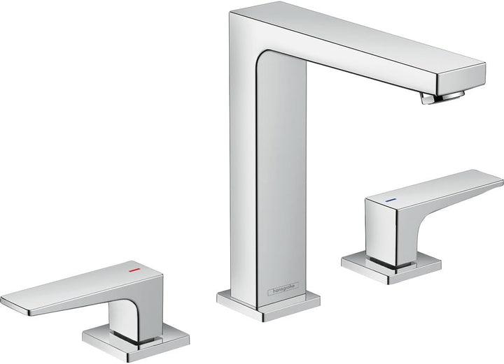 hansgrohe 3-Loch Waschtischarmatur Metropol, Wasserhahn Bad mit Auslauf Höhe 160 mm, mit Push-Open A