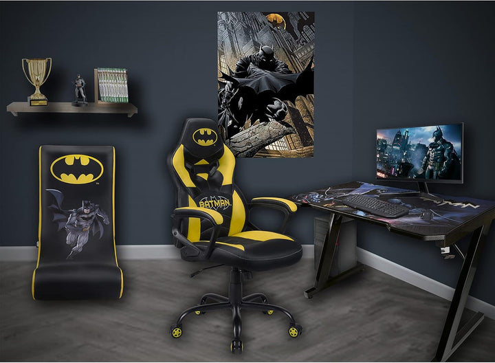 Subsonic Batman - Junior-Spielerstuhl - Spielerstuhl Büro - Offizielle Lizenz DC Comics Black & Yell