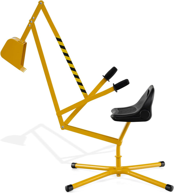 COSTWAY Sitzbagger 360° drehbar, Bagger zum Draufsitzen Metall mit Schaufel & 2-Hand Steuerung, Sand