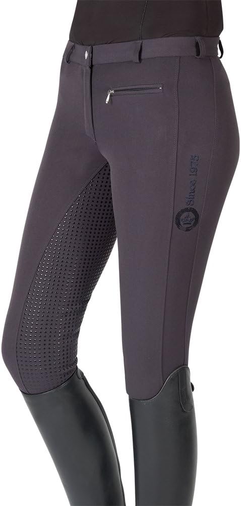 Pfiff 102235 Reithose Yasmin, Silikongrip Vollbesatz, Damenreithose, Damen 36–48 42 Anthrazit, 42 An