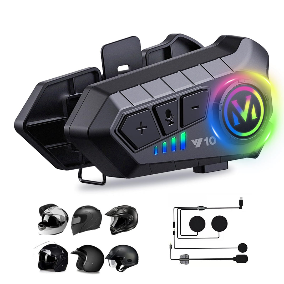 Motorradhelm Headset Bluetooth mit Mikrofon Motorrad Helm Kopfhörer Wireless Motorcycle Helmet Heads
