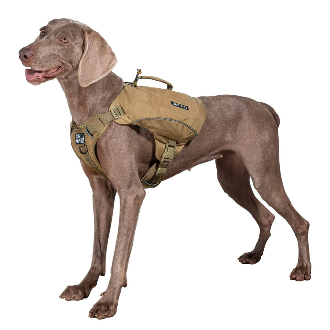 OneTigris CAMELUS Hunderucksack Reissen Camping Wandern Hundebackpack für M/L Grösse Hunde (M, Coyot