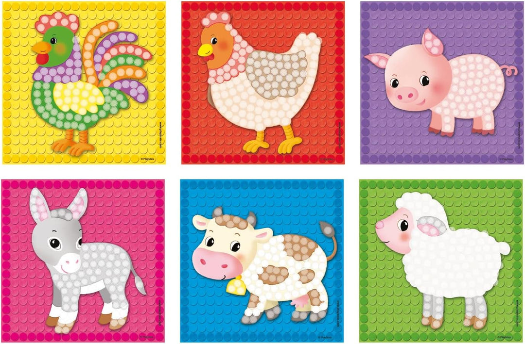 Playmais MOSAIC Little Farm Kreativ-Set zum Basteln für Kinder ab 3 Jahren | Über 2.300 Stück & 6 Mo