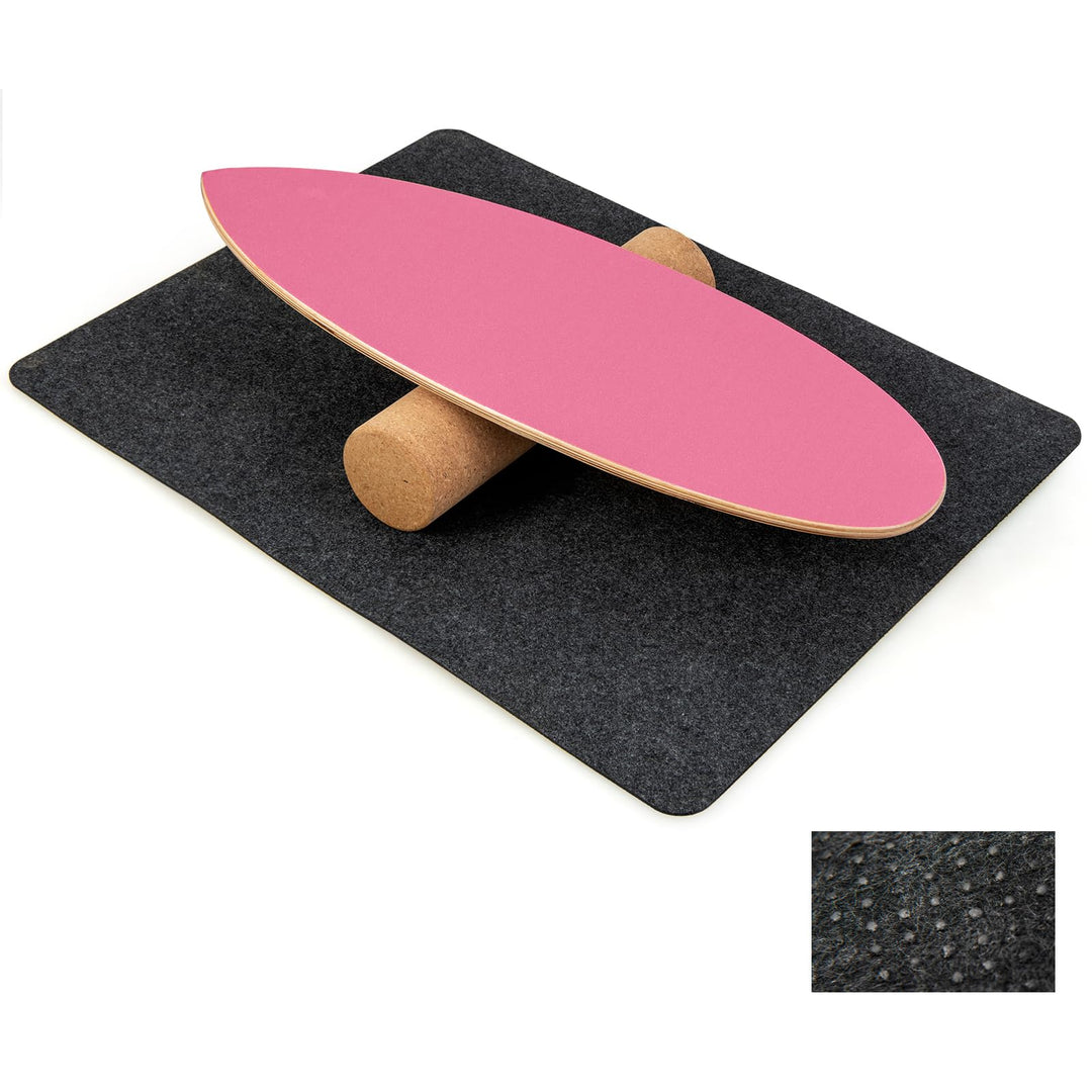 COSTWAY Balance Board aus Holz, Balancebrett, Balance Trainer Trickboard für zuhause, inkl. Korkroll