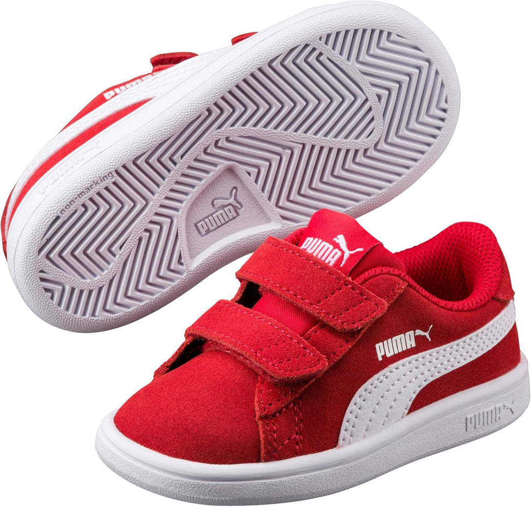 PUMA Unisex-Kinder Smash V2 Sd V Inf Sneaker, 20 EU High Risk Red Puma White