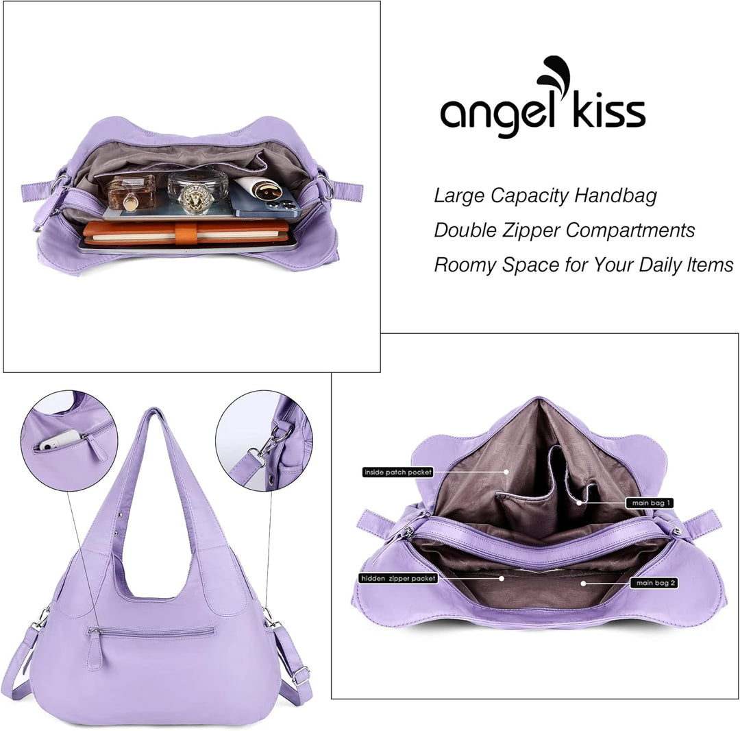Angelkiss Hobo Geldbörsen und Handtaschen für Damen, Umhängetasche, gross, für den täglichen Gebrauc