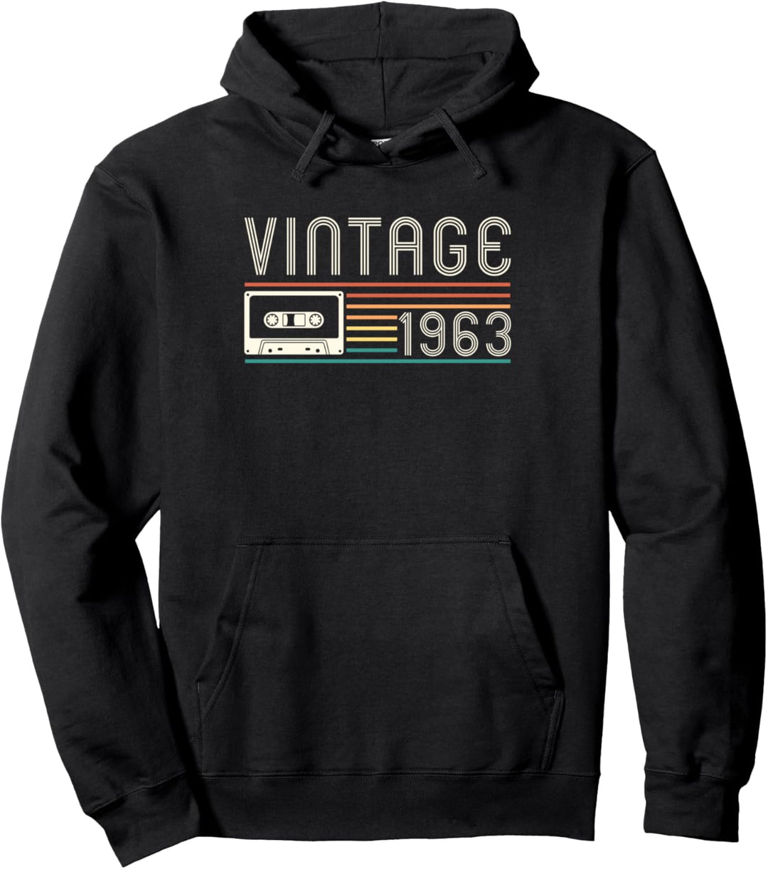 60. Geburtstag Design – Vintage 1963 Kassette Pullover Hoodie