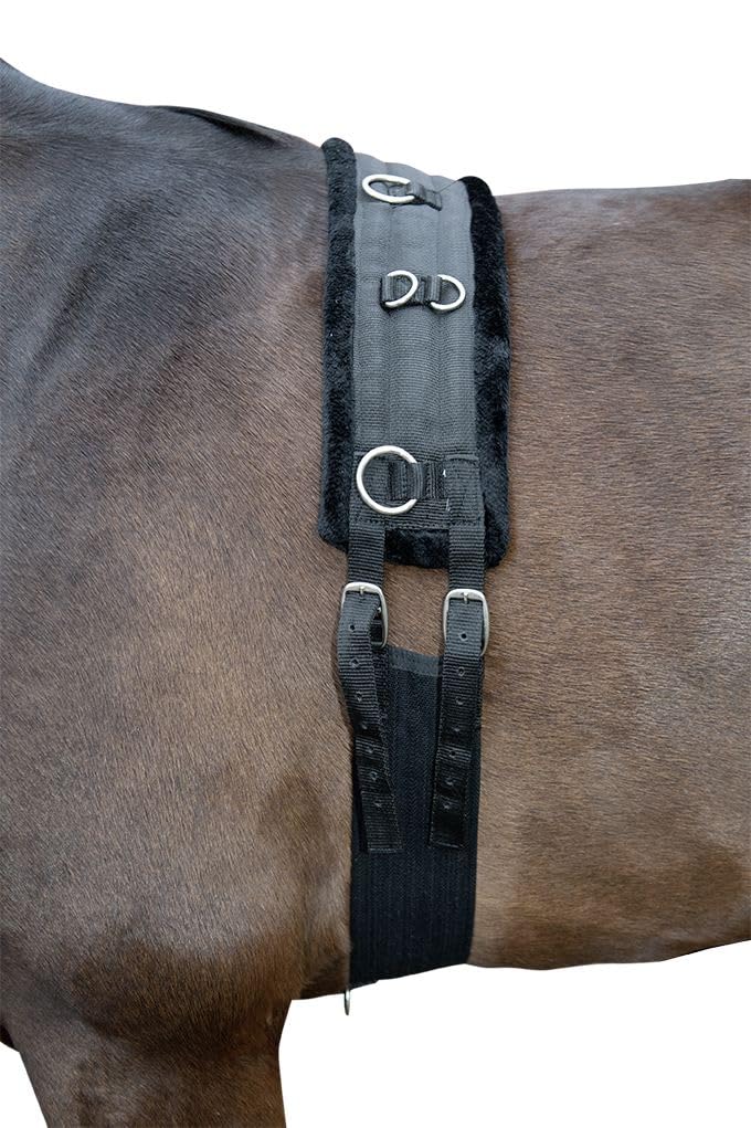 HKM Longiergurt -Teddy- Pony Schwarz/Schwarz, Pony Schwarz/Schwarz