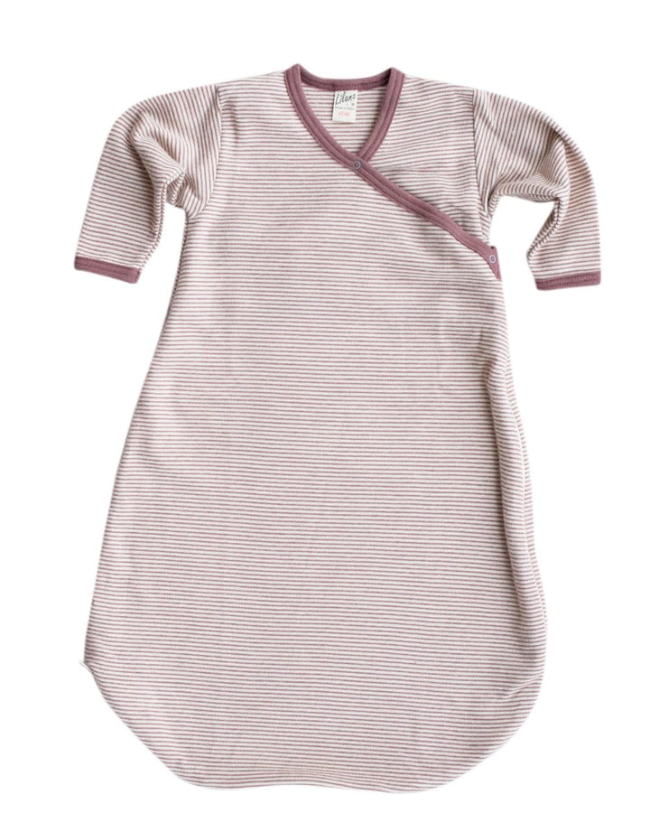 Lilano, Wickelsack Ringel, 70% Wolle (kbT), 30% Seide, 210 gr./m² Mauve/Natur 74-80, Mauve/Natur 74-