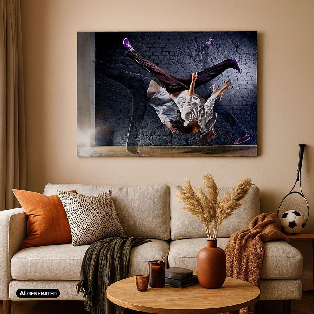 Bilder auf Leinwand 100x70cm Leinwandbild Tänzer Mode Flip Mädchen Gross Wanddeko Bild Schlafzimmer