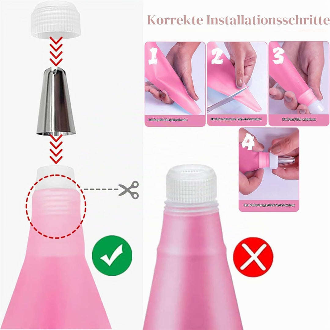 AZOMKER Torten ZubehöR, Spritzbeutel Mit Tüllen, SpritztüLlen Set, Backset, BackzubehöR, BackzubehöR