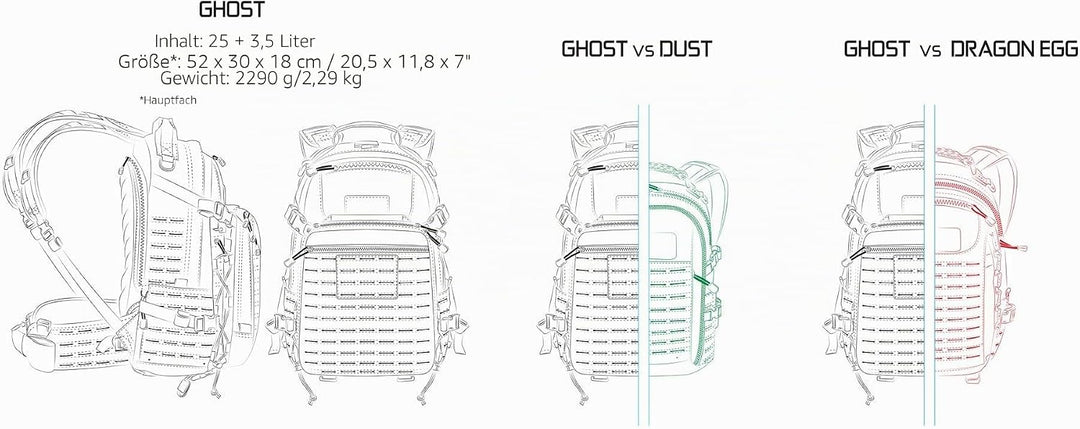 Direct Action Ghost Taktischer Rucksack mit 31 Liter Fassungsvermögen Coyote Braun, Coyote Braun