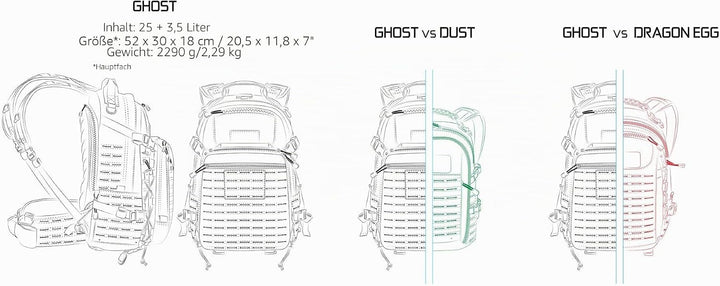 Direct Action Ghost Taktischer Rucksack mit 31 Liter Fassungsvermögen Coyote Braun, Coyote Braun