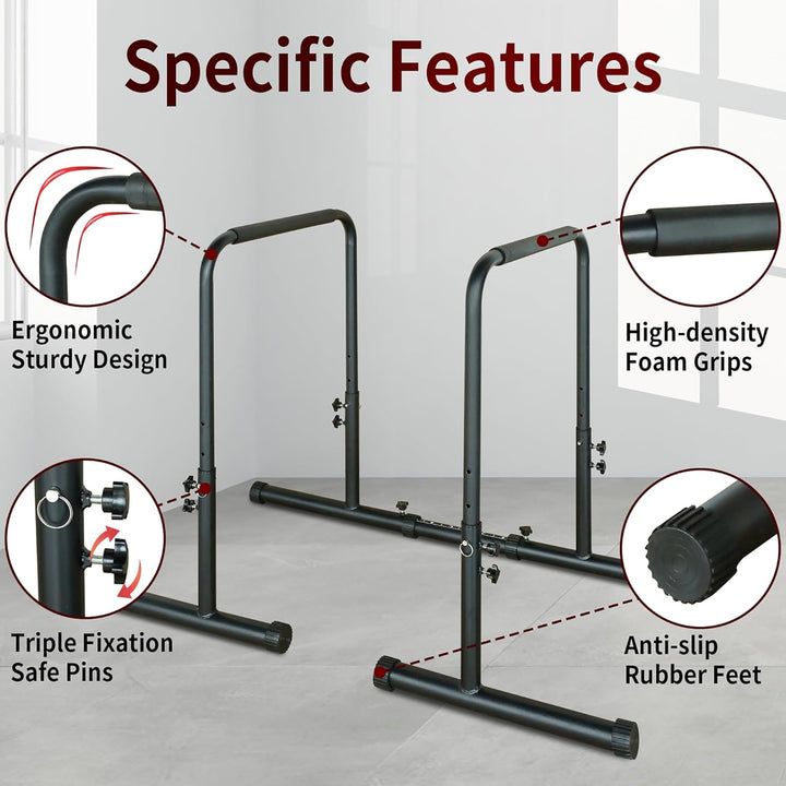 Dip Barren Bars, Dip Station, 249 kg Dip Station, Krafttraining 78.74-99.06 cm individuell verstellb